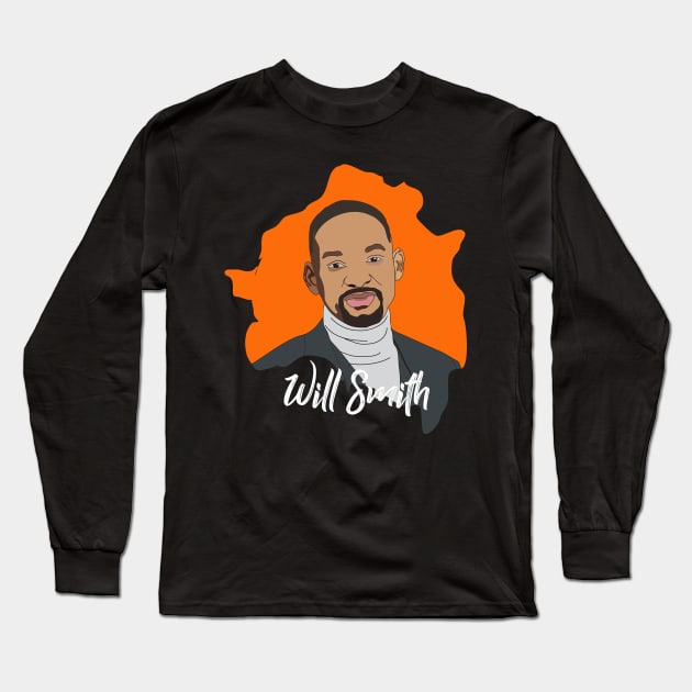 Will Smith Hollywood Actor Long Sleeve T-Shirt by Alex